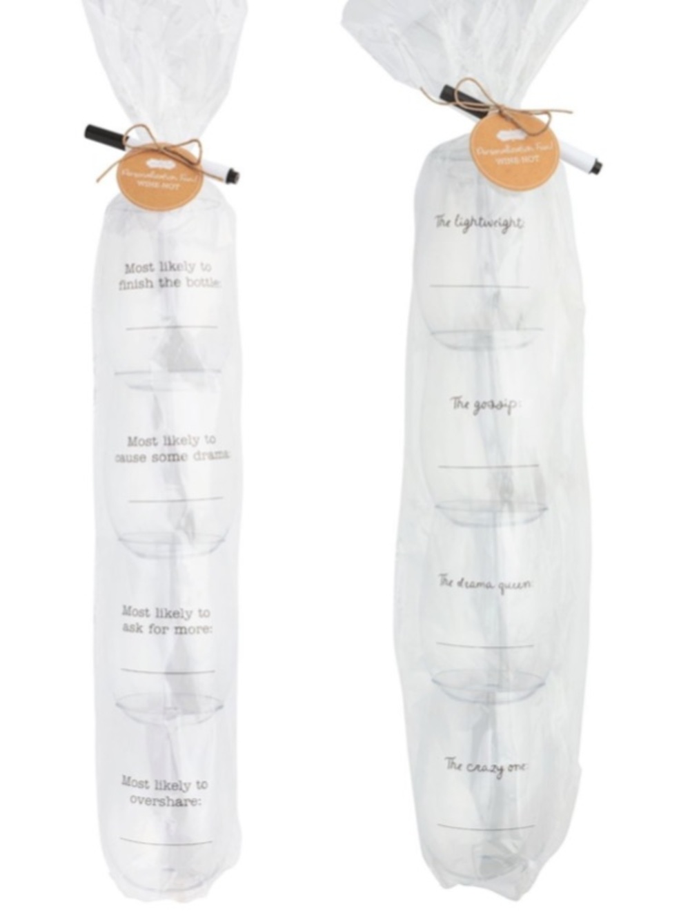 Party Fill-In-The-Blank Wine Cup Sets